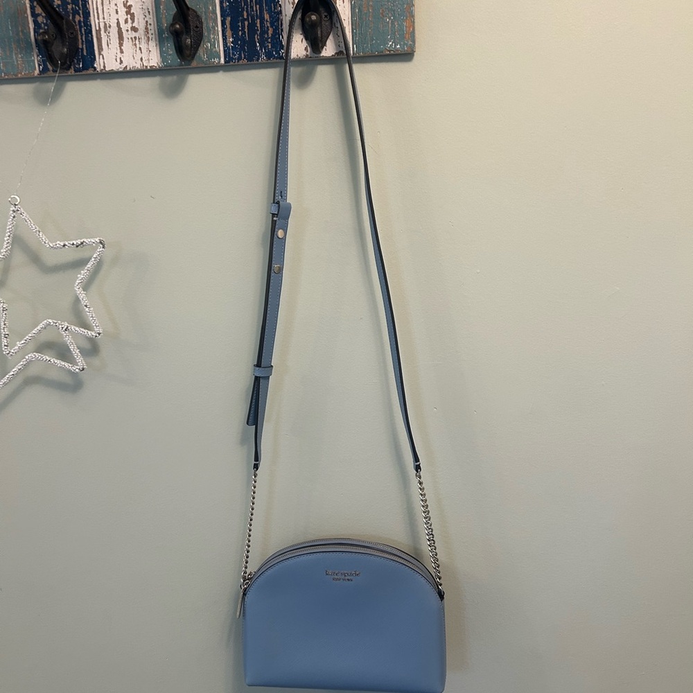 kate spade Light Blue Dome Crossbody with silver chain - Picture 2 of 9